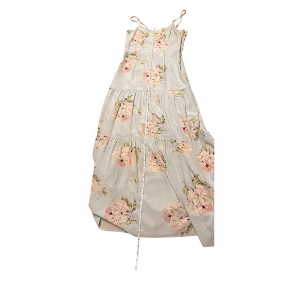 Intermix Genevieve Floral Print Maxi Dress Silk Adjustable Straps (Flaw) - 4 - Picture 5 of 11